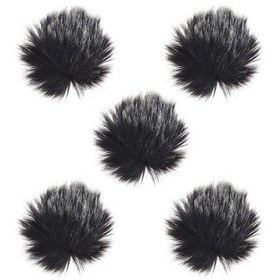 Resim Yifomall 5'li Set Mini Mikrofon Rüzgar Koruyucu - Yumuşak Kürklü Kapak 