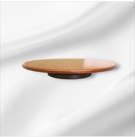 Resim Ahşap Vernikli Yuvarlak Döner Sunumluk Tepsi 