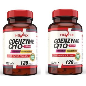 Resim Nevfix Coenzyme Q10 200 MG Koenzim Q10 120 Tablet X 2 Kutu 