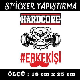 Resim Sert Erkek Dumbell Ağırlıklı Saldırgan Sticker 