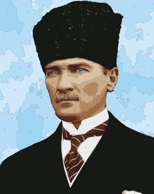 Resim Sayılarla Boyama Seti - Kalpaklı Atatürk - 80x100 
