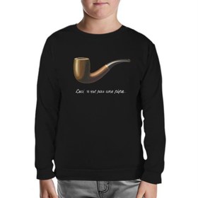 Resim C'est ne pas Une Pipe Siyah Çocuk Sweatshirt 