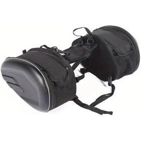 Resim Fochsia Geniş Kapasiteli Siyah Motosiklet Eşya Çantası Çok Bölmeli Ayarlanabilir Kayış Siyah 