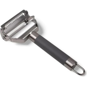 Resim Lidyahan Store Paslanmaz Çelik Silikon Saplı Soyucu ve Jülyen Dilimleyici, 4 Yönlü Pratik Sebze Kesici, Çok Amaçlı Mutfak Dilimleyici 