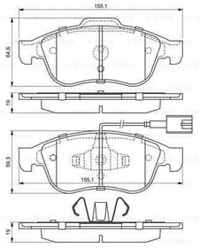 Resim BOSCH B 0986494680 Ön Fren Balatası – Audi A4, A5 ve Q5 İçin Uyumlu 