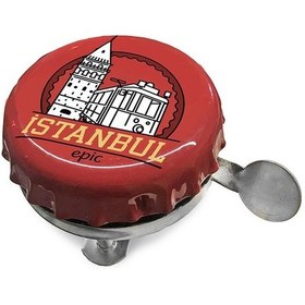 Resim Epic İstanbul Gazoz Kapağı Metal Bisiklet Zili Kırmızı - Siyah 