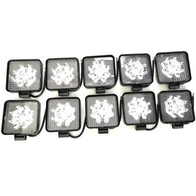 Resim First Oto 9 Led Kare Projektör Off Road Çalışma Sis Lambası 27w 12-30v 10 Adet 