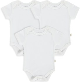 Resim Civil Baby 3 lü Düz Kısa Kol 0-1 Ay Çıtçıtlı Badi - Beyaz - Beyaz / 0-1 Ay 