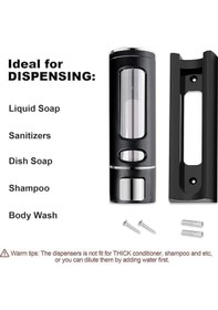 Resim Mainshop 1 Adet Siyah 400 Ml Sabunluk Duvara Monte Şeffaf Sıvı Plastik Ve Mutfak Banyo Şişesi M-52 Siyah 