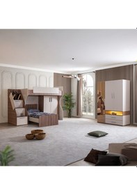 Resim Ranza, Milano Genç Odası Takımı Çift Kişilik Dolaplı Modern Ranza + Üç Kapaklı Modern Dolap 90 X 190 CM 