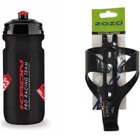 Resim Kron Elite Siyah Bisiklet Matarası Zozo Kafes Siyah - Kırmızı - Beyaz 