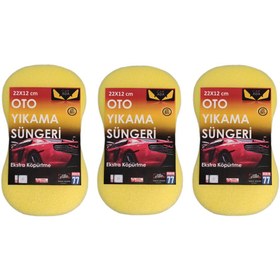 Resim CarAda ® 3 Adet Araba Yıkama Ve Temizleme Oto Kıvrımlı Yumuşak Sünger Çok Amaçlı Araç Süngeri Araba Yıkama 