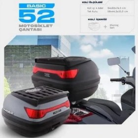 Resim Wogen 52 Litre Basic Motosiklet Çantası - Nardo Gri - 1402 005 