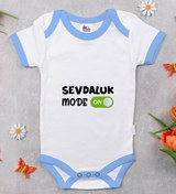 Resim Bitmeyen Kartuş Bk Kids Sevdaluk Mode Tasarımlı Mavi Bebek Body Zıbın-1 