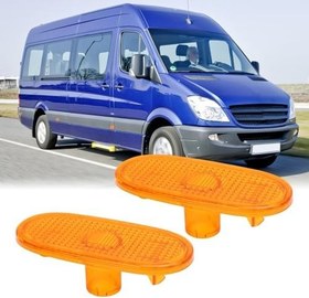 Resim 2pcs Amber Yan İşaretçi Işık Lens A0038202956 Yan dönüş sinyal işaretleyici lamba kapağı Sprinter W906 2006-2018 