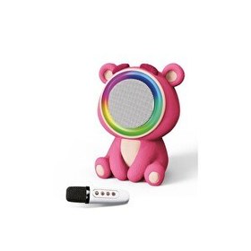 Resim Sunix 20w 2400 Mah Karaoke Mikrofonlu Ayıcık Bluetooth Haparlör Bts-253 