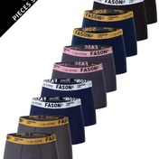 Resim 10'lu Paket Erkek İç Çamaşırı, Rahat ve Nefes Alabilen Elastik Boxer Külotlar, Spor Şortları 