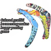 Resim Yetişkinler için 1/2 adet Grafiti Bumerang - Açık Hava Çim ve Plaj Oyunu, Dinozor, Yılan, Köpekbalığı Tasarımı - EVA Malzeme, Karışık Renkler, Mavi ve Sarı - 14 yaş ve üzeri için En İyi Açık Hava Aktivitesi 