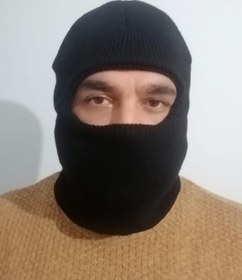 Resim 2 Adet Erkek Triko Kar Maskesi Siyah Siyah 