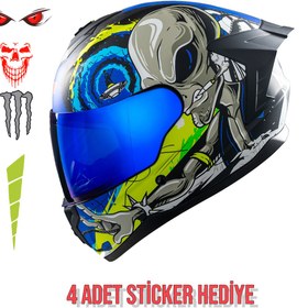 Resim NCR Rapid Mavi Cam Kapalı Kask (Ece Belgeli) 
