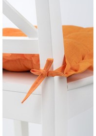 Resim Fancy Fırfırlı Pofidik Turuncu Sandalye Minderi Bağcıklı 42x42cm Turuncu 