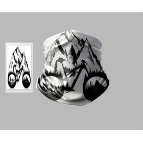 Resim Bisiklet Tasarımlı Motorcu Buff Maske Outdoor Boyunluk Unisex Bandana Siyah 