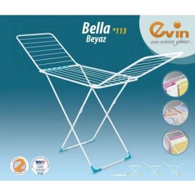 Resim UltraNova Beyaz Metal Çamaşır Kurutmalık, Dayanıklı ve Pratik Kullanım İçin Tasarlandı 