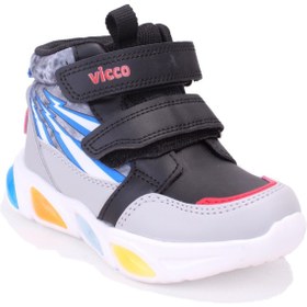 Resim Vicco David 946P25K420 Siyah Ortopedik Günlük Işıklı Erkek Çocuk Spor Bot 