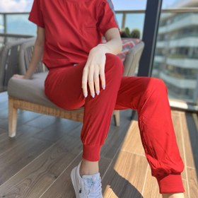Resim Bisiklet Yaka Jogger Paça Scrubs Takımı - XXL 