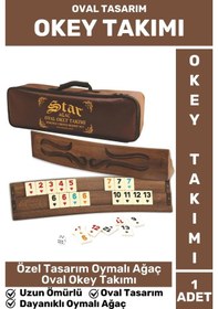 Resim Özel Uzun Ömürlü Dayanıklı Aile Ev Arkadaş Kahve Cafe Oyun Takımı Oymalı Ağaç Oval 101 Okey Takımı 