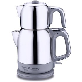 Resim KORKMAZ 331-10 ÇAYTEMA INOX GRİ ÇAY MAKİNESİ 