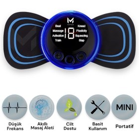 Resim MATEO Pedli Masaj Aleti Bel Sırt Bacak Kol 8 Farklı Stil 18 Kademeli Titreşimli Şarjlı Taşınabilir Tens 