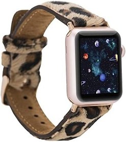 Resim Bouletta Apple Watch Deri Kordon 42-44mm Tüylü Leopar 