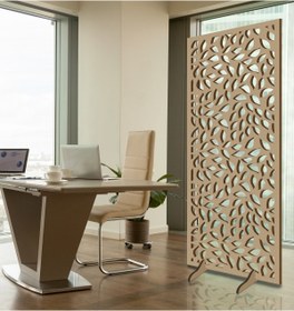Resim Liar Dekor Liar Ahşap Seperatör (Paravan) - KSP-47 - (10 mm) - (69 cm x 139 cm) - (Ham) 