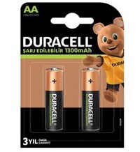 Resim DURACEL ŞARJLI AA 2Lİ 1300MAH PİL 