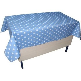 Resim Yıldız Desenli Öğretmen Masa Örtüsü Mavi (Pamuklu-Düz) 