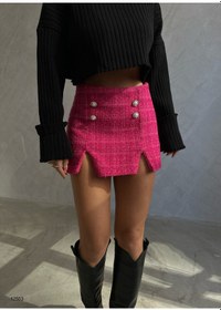 Resim Rahatlık Ve Şıklığın Birleşimi: Şort Etek - Pembe Kenarları Düğme Pembe 