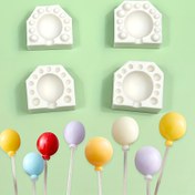 Resim 2 Adet Yuvarlak Lolipop Çikolata Kalıbı, Fondan Dekoratif Pasta Bileyici Silikon Balon Kalıbı 