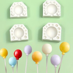 Resim 2 Adet Yuvarlak Lolipop Çikolata Kalıbı, Fondan Dekoratif Pasta Bileyici Silikon Balon Kalıbı 