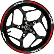 Resim TheSpaceCar Özel isim Beyaz yazılı kırmızı pençe şeritli 