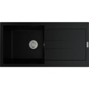 Resim POLEX Cristalüx Granit Evye P-X1 Siyah Tezgah Altı Ve Tezgah Üstü Mutfak Evyesi 98x49,5cm 