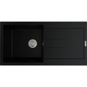 Resim POLEX Cristalüx Granit Evye P-X1 Siyah Tezgah Altı Ve Tezgah Üstü Mutfak Evyesi 98x49,5cm 