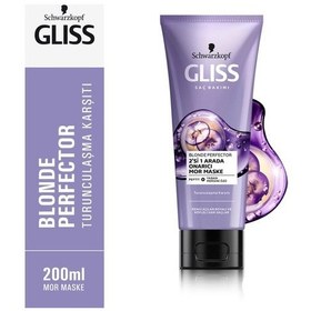 Resim Schwarzkopf Gliss Blonde Perfector Turunculaşma Karşıtı Mor Maske 200 Ml 