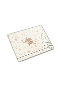 Resim Decorita Cam Kesme Tablası|Mutlu Yıllar Krem|29cm x 34cm 