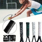 Resim 1pc ZARSIA Kendinden Yapışkan Olmayan Tutuş Bantı Badminton ve Tenis Raketi için, Şok Emme Olta Sapı Overgrip, Sahte Deri Tenis Tutuş Kapağı - Siyah ve Beyaz 
