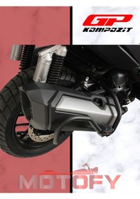 Resim Gp Kompozit Honda Adv 350 2023-2024 Uyumlu Egzoz Koruma Demiri Siyah 