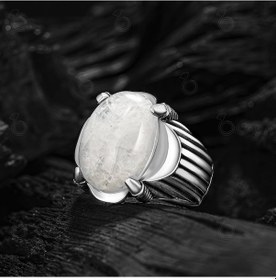 Resim 925 Ayar Gümüş Doğal Aytaşlı Erkek Yüzük 
