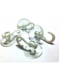 Resim Dünya Magnet 100 Adet Büyük Boy Askılı Vantuz - 4cm Şeffaf Plastik Kancalı Öpücük Vantuz 