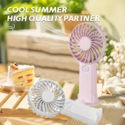 Resim 3 Hızlı Taşınabilir El Tipi Mini Fan, USB Şarj Edilebilir Pil ve Telefon Standı ile - Plaj, Ofis, Açık Hava Kullanımı için Kompakt Seyahat Fanı, Beyaz, Taşınabilir Fan, Plaj Gereksinimleri, Şık Tasarım, Dayanıklı Plastik 