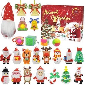 Resim Çocuklar İçin 24 Parçalı, Stres Oyuncakları Ve Kendin Yap Noel Ağacı Süslerinden Oluşan Advent Takvimi Rog 